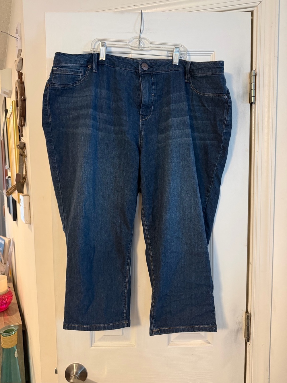 A3 Design Dark Blue Cropped Jeans - Women's Ankle Length